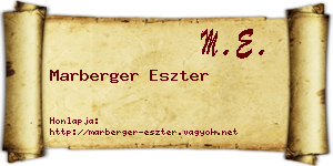 Marberger Eszter névjegykártya